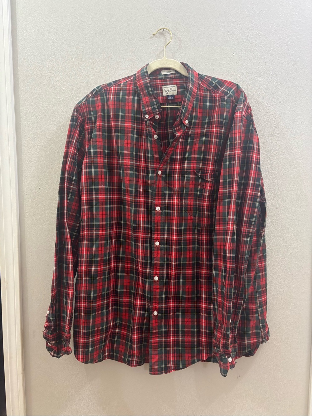 J. Crew Red & Green Plaid Button-Down Shirt